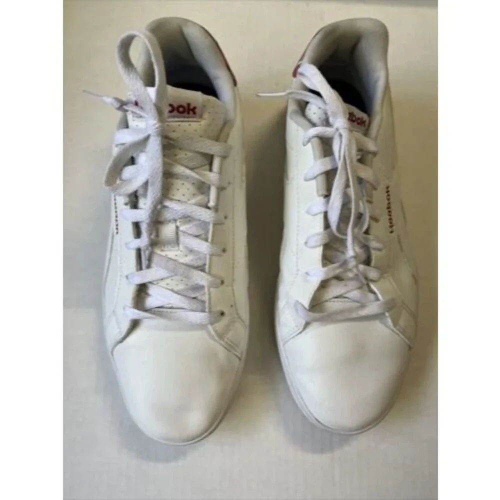 Reebok Classic White Running Sneakers with Red Floral Design Shoe Size 10